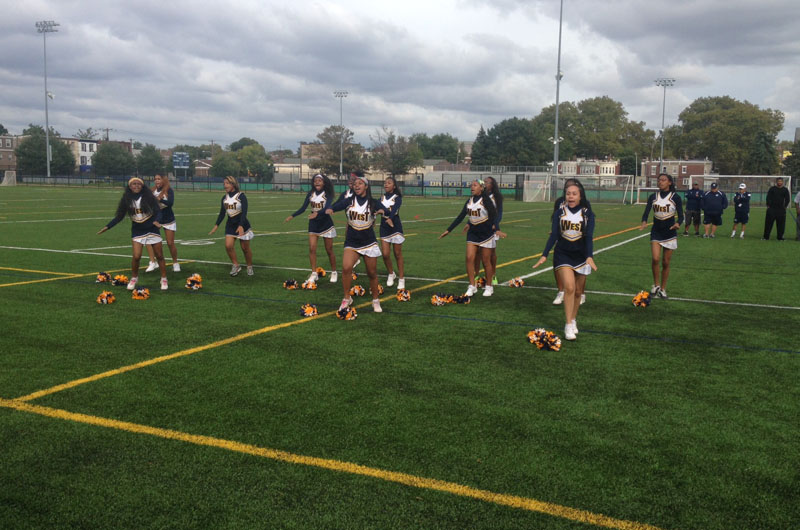 West Catholic Prep cheerleaders at Maguire Field